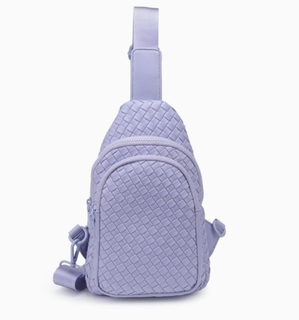 Beyond the Horizon Woven Neoprene Sling Backpack | Lilac Purple